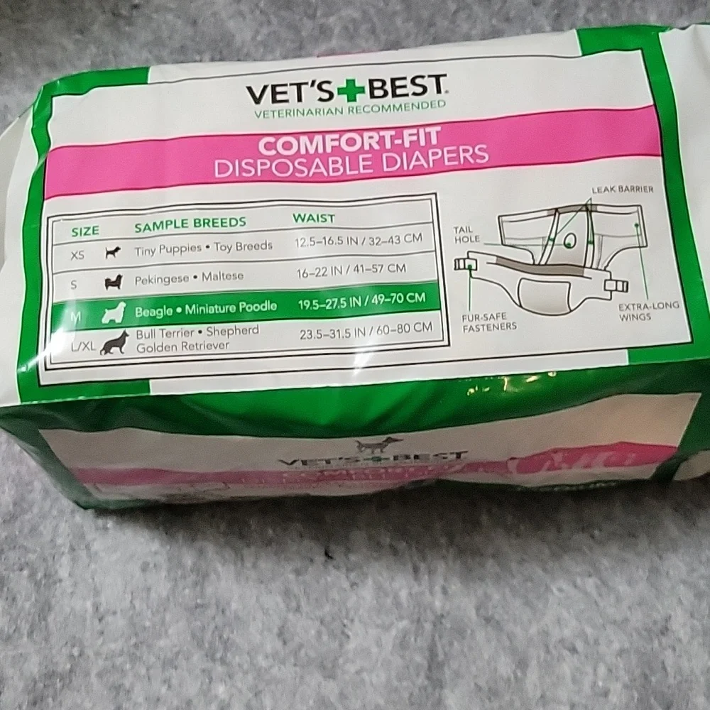 Vet's Best Disposable Diapers NEW
